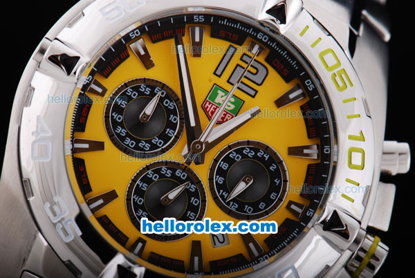 Tag Heuer Aquaracer Quartz Movement with Yellow Dial and SSband - Click Image to Close